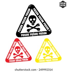 Poison icon, Skull danger sign or Danger traffic sign. Vector. 