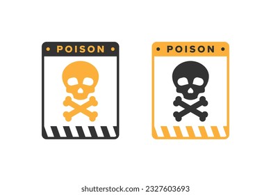 Poison icon vector design, highly toxic material hazard icon board