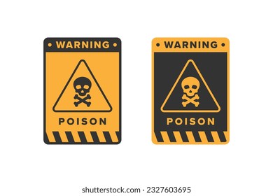 Poison icon vector design, highly toxic material hazard icon board