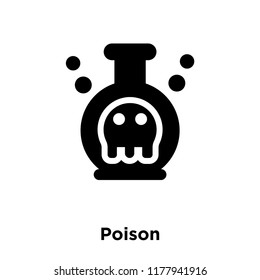 Poison icon vector isolated on white background, logo concept of Poison sign on transparent background, filled black symbol