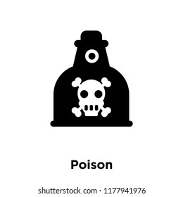 Poison icon vector isolated on white background, logo concept of Poison sign on transparent background, filled black symbol