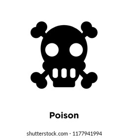 Poison icon vector isolated on white background, logo concept of Poison sign on transparent background, filled black symbol