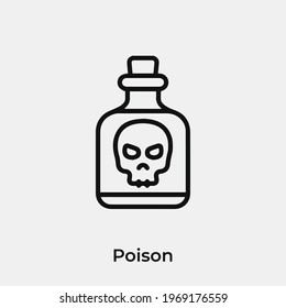 poison icon vector. Linear style sign for mobile concept and web design. poison symbol illustration. Pixel vector graphics - Vector.