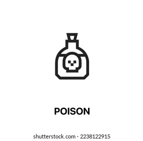 poison icon vector. Linear style sign for mobile concept and web design. poison symbol illustration. Pixel vector graphics - Vector.
