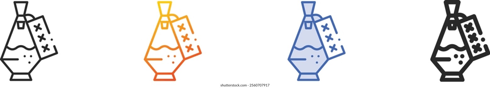 poison icon.Thin Linear, Gradient, Blue Stroke and bold Style Design Isolated On White Background