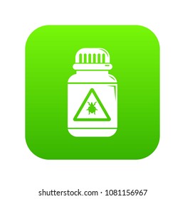 Poison insects icon green vector isolated on white background