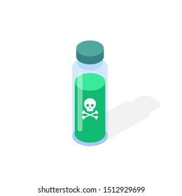 Poison isometric icon. Vector illustration.
