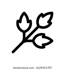 Poison ivy. Editable stroke vector icon.
