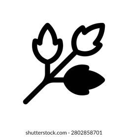 Poison ivy. Outlined stroke vector icon with black-filled details.