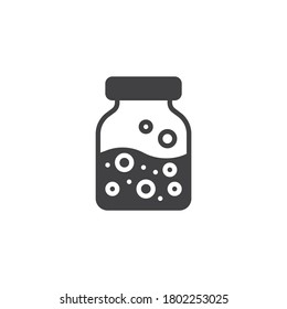 Poison jar vector icon. filled flat sign for mobile concept and web design. Magical drink, potion glyph icon. Symbol, logo illustration. Vector graphics