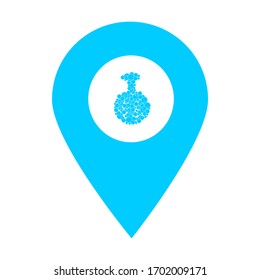 Icono de pin del mapa de ubicación de envenenamiento. Elemento de punto de mapa para concepto móvil y aplicaciones web. Icono para el diseño y desarrollo de sitios web, desarrollo de aplicaciones. Señal de icono del hospital, clínica y farmacia Premium