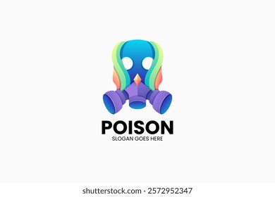 Poison Mask Gradient Colorful Logo. Vector Illustration