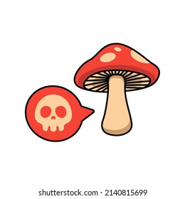 Poison mushroom vector illustration. Mushroom icon.