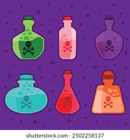Poison Ornament Halloween Icon Set