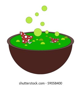 Poison Potion with mushroom - the concept of Halloween