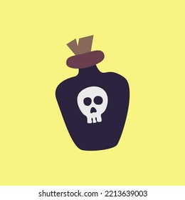 poison potion silhouette isolated vector illustration. Element for halloween needs