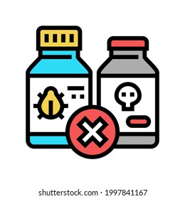 poison prohibition for safe children color icon vector. poison prohibition for safe children sign. isolated symbol illustration