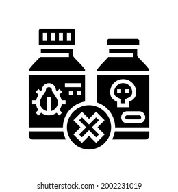poison prohibition for safe children glyph icon vector. poison prohibition for safe children sign. isolated contour symbol black illustration