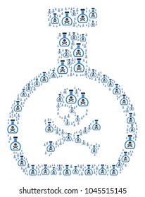 Poison Retort collage created in the collection of poison retort icons. Vector iconized composition made from simple icons.