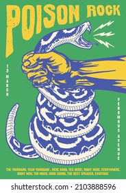 Poison Rock Snake Gig Poster Flyer Template