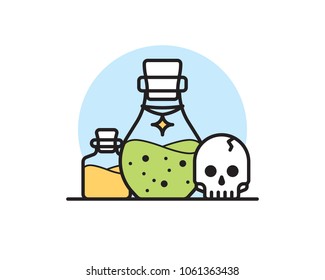 Poison and scull  vector illustration