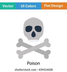 Poison sign icon. Flat color design. Vector illustration.