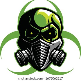 poison sign skull head logo