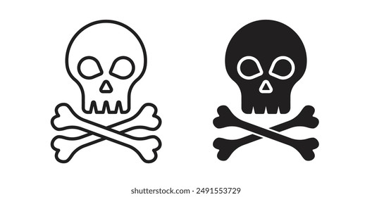 Poison sign vector set in black color.