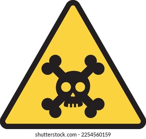 Poison skull and bone warning sign icon Vector illustration.