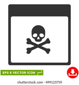 Poison Skull Calendar Page icon. Vector EPS illustration style is flat iconic symbol, gray color.