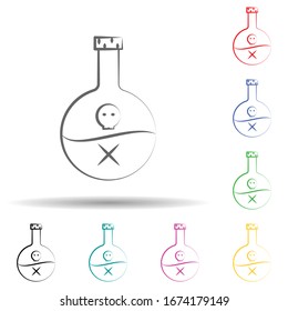 Poison, skull gang, criminal multi color set icon. Simple thin line, outline vector of mafia icons for ui and ux, website or mobile application