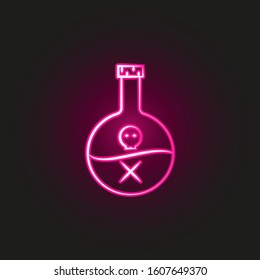 poison, skull gang, criminal neon style icon. Simple thin line, outline vector of mafia icons for ui and ux, website or mobile application