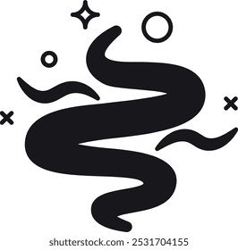 Poison snake black icon. Deadly serpent symbol