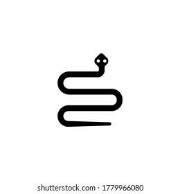 Poison Snake, Exotic Pet, Danger Reptile. Flat Vector Icon illustration. Simple black symbol on white background. Poison Snake, Exotic Pet, Reptile sign design template for web and mobile UI element