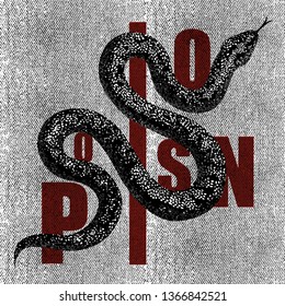 poison snake poster illustration tee graphic design