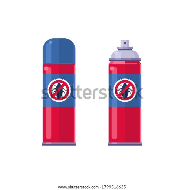 Poison spray bottles. Toxins, insecticides,\
pesticides, biocides with hazard warning signs. Caution poisonous.\
Isolated vector on white\
background