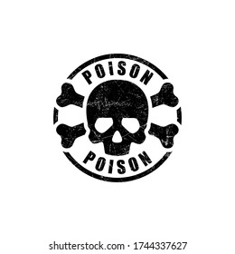 Poison stamp grunge print vector