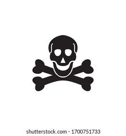 Poison symbol lgoo design with using skull and cross bones icon vector template