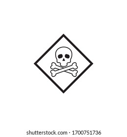 Poison symbol lgoo design with using skull and cross bones icon vector template