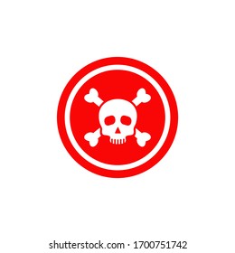 Poison symbol lgoo design with using skull and cross bones icon vector template