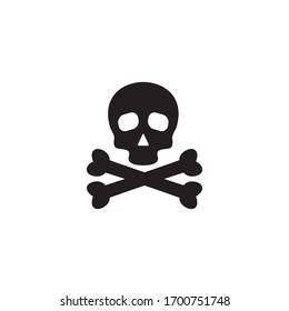 Poison Symbol Lgoo Design With Using Skull And Cross Bones Icon Vector Template