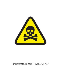 Poison symbol lgoo design with using skull and cross bones icon vector template