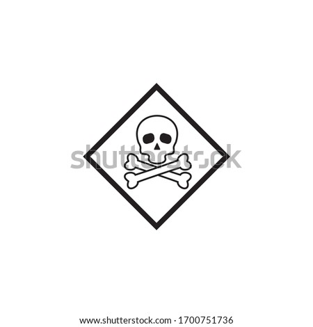 Poison symbol lgoo design with using skull and cross bones icon vector template