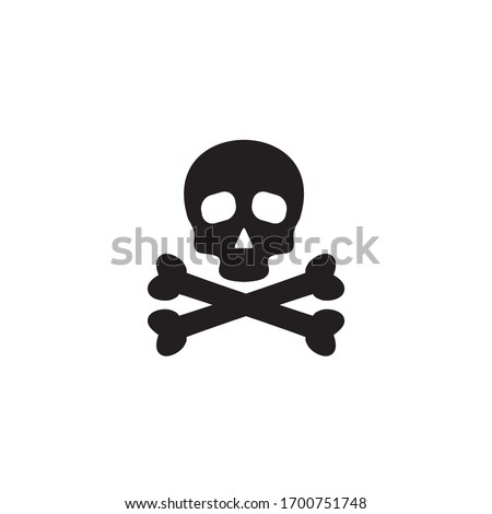 Poison symbol lgoo design with using skull and cross bones icon vector template