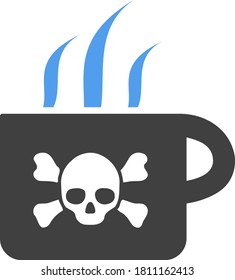 Poison tea icon on a white background. Isolated poison tea symbol with flat style.