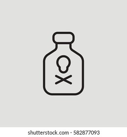 Poison Toxic Bottle Outline Vector Icon