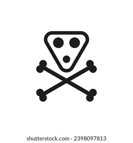 Poison and toxin icon. Symbol of mortal danger. Vector sign and drawing. Skull with crossbones.