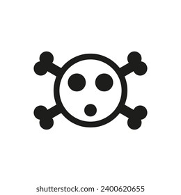 Poison and toxin icon. Symbol of mortal danger. Vector sign and drawing. Skull with crossbones.