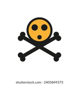 Poison and toxin icon. Symbol of mortal danger. Vector sign and drawing. Skull with crossbones.