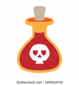poison vector design. digital hand drawn style. grain texture